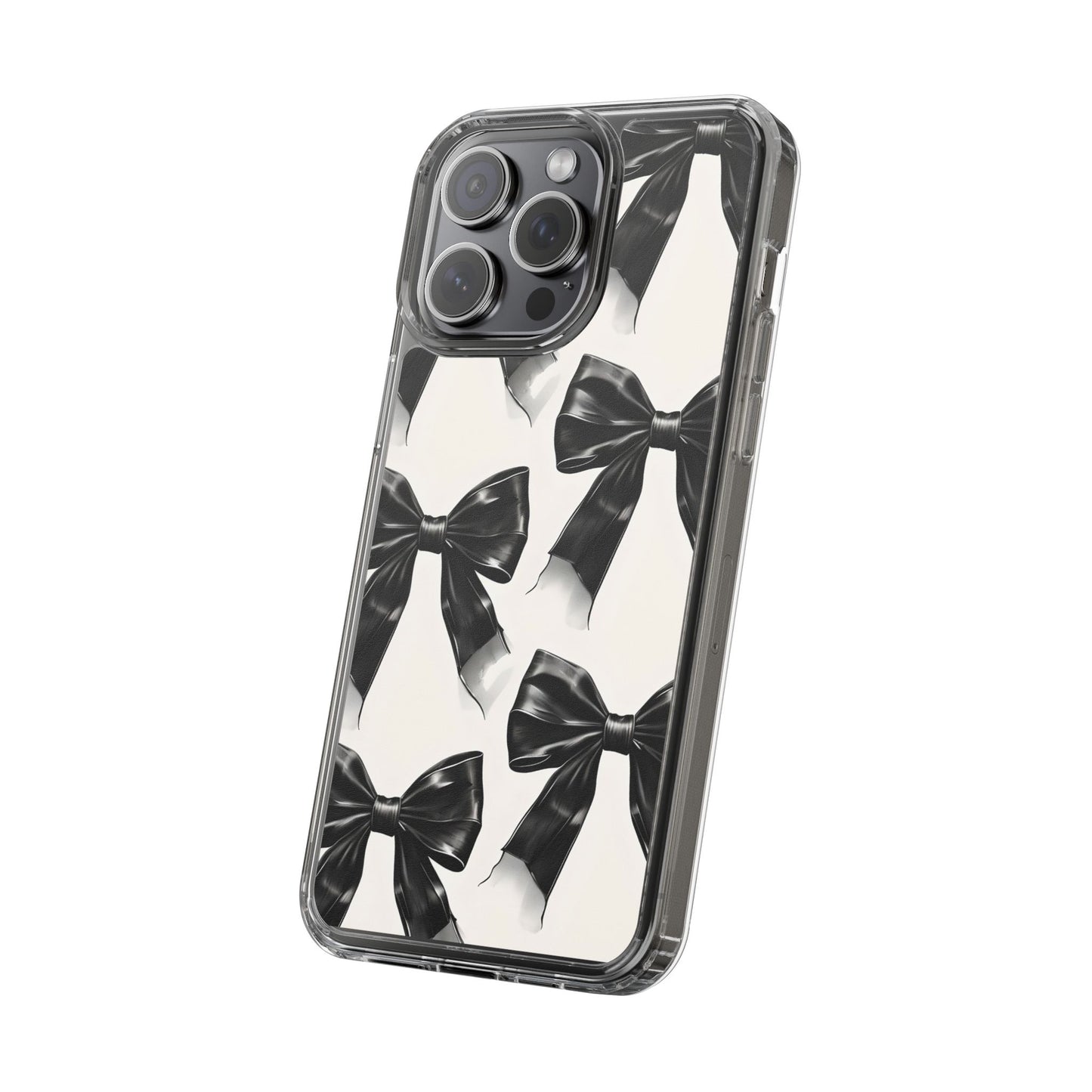 Elegant Bow Clear Phone Case - Stylish & Protective
