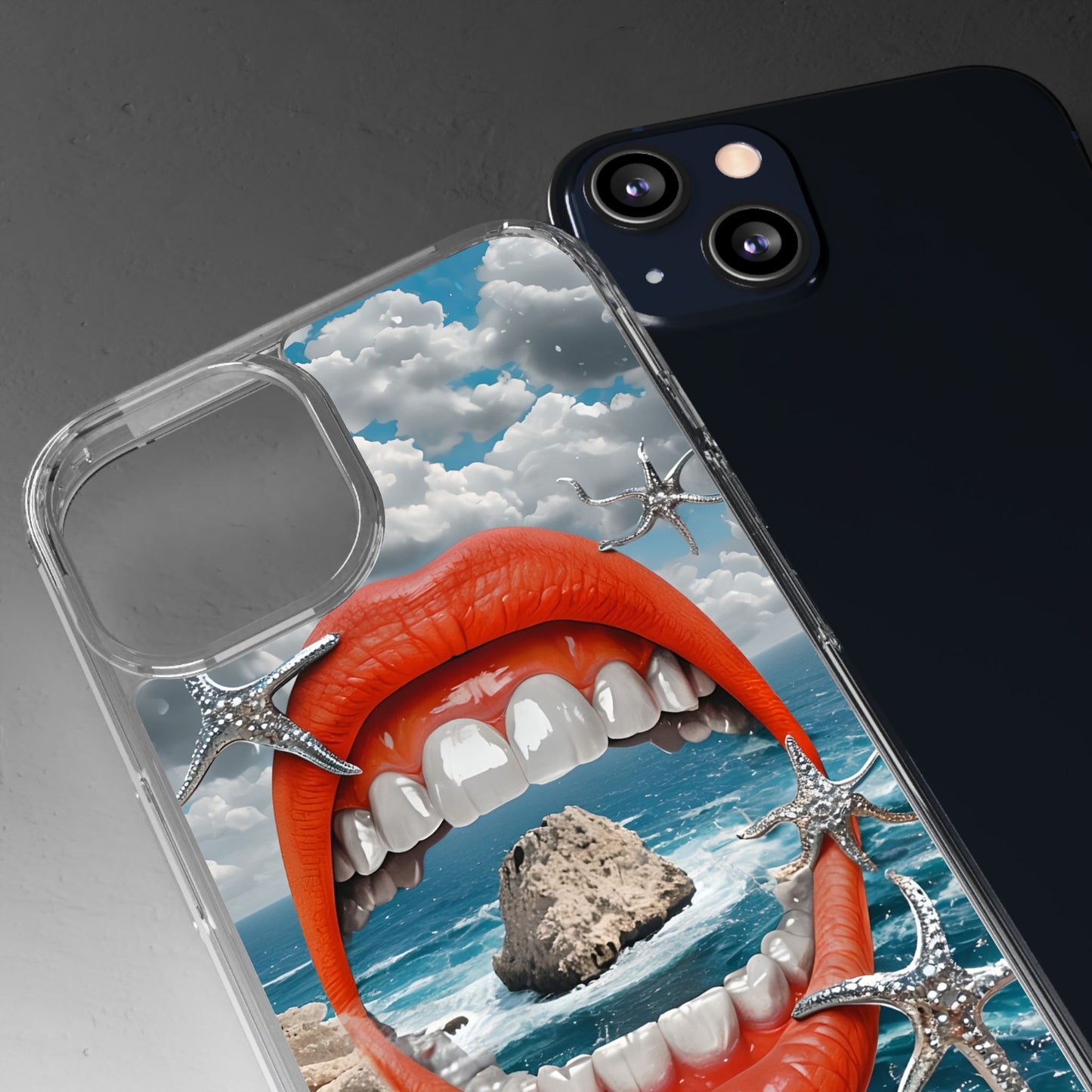Ocean View Mouth Clear Phone Case - Beachy Vibe Design