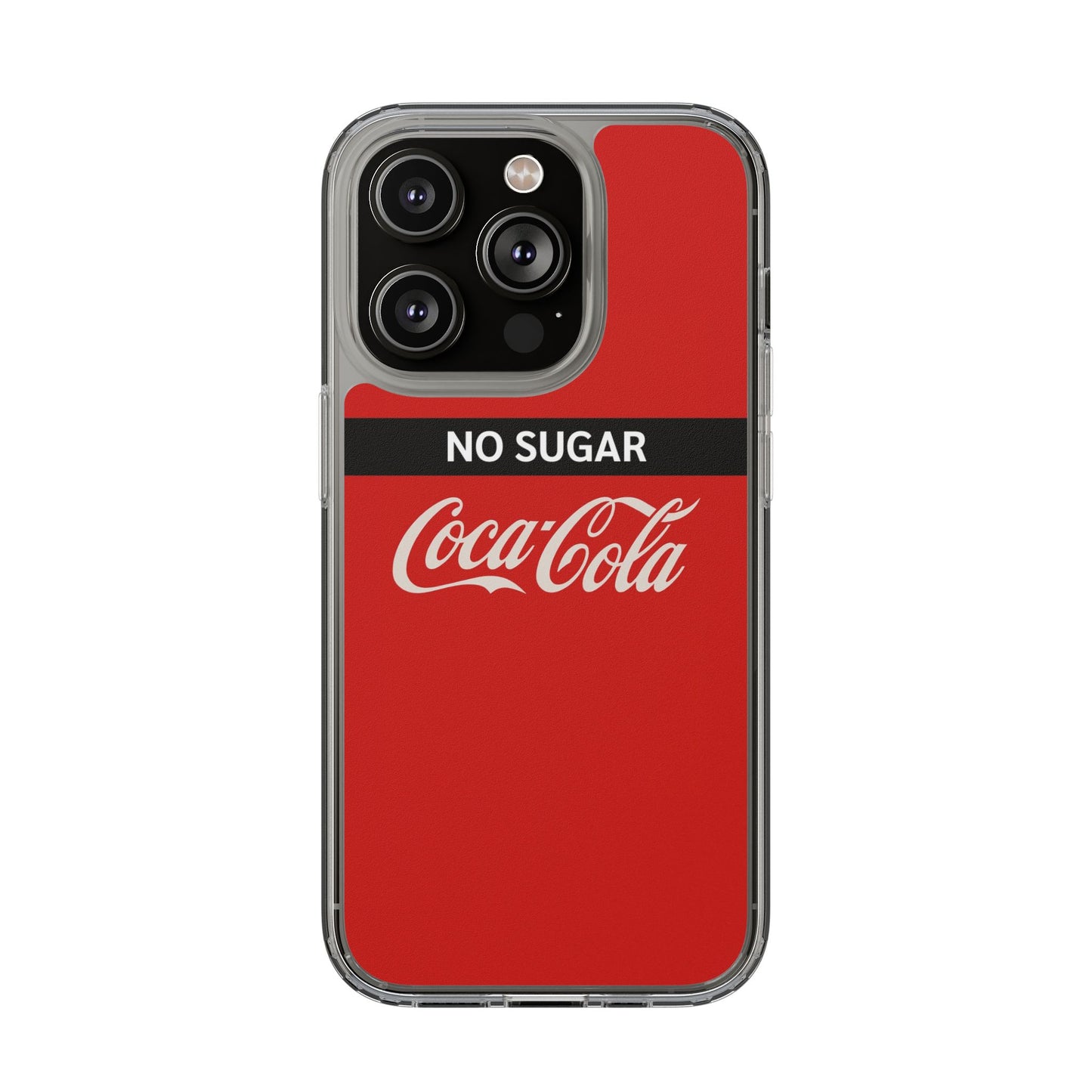 Coca-Cola No Sugar Clear Phone Case - Stylish and Trendy Accessory