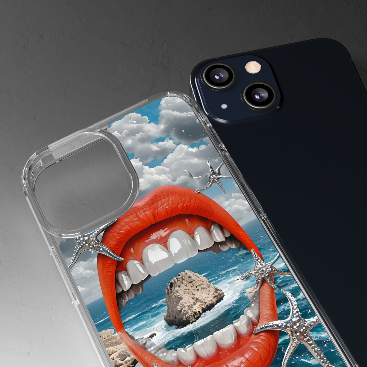Ocean View Mouth Clear Phone Case - Beachy Vibe Design