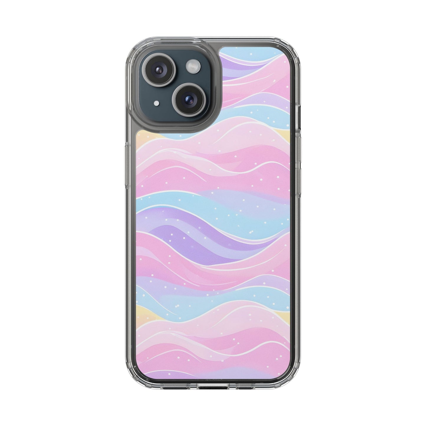 Pastel Wave Clear Phone Case - Stylish Protection for Your Device