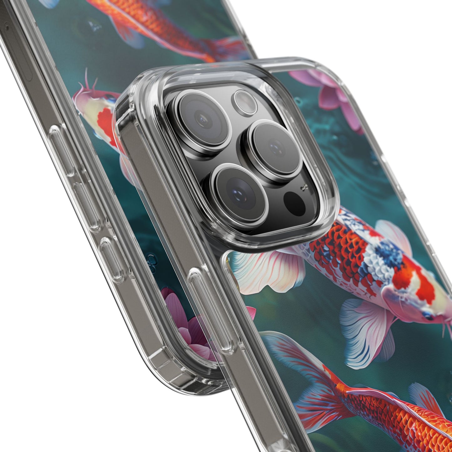 Koi Fish Clear Phone Case - Stylish Transparent Protector for Nature Lovers