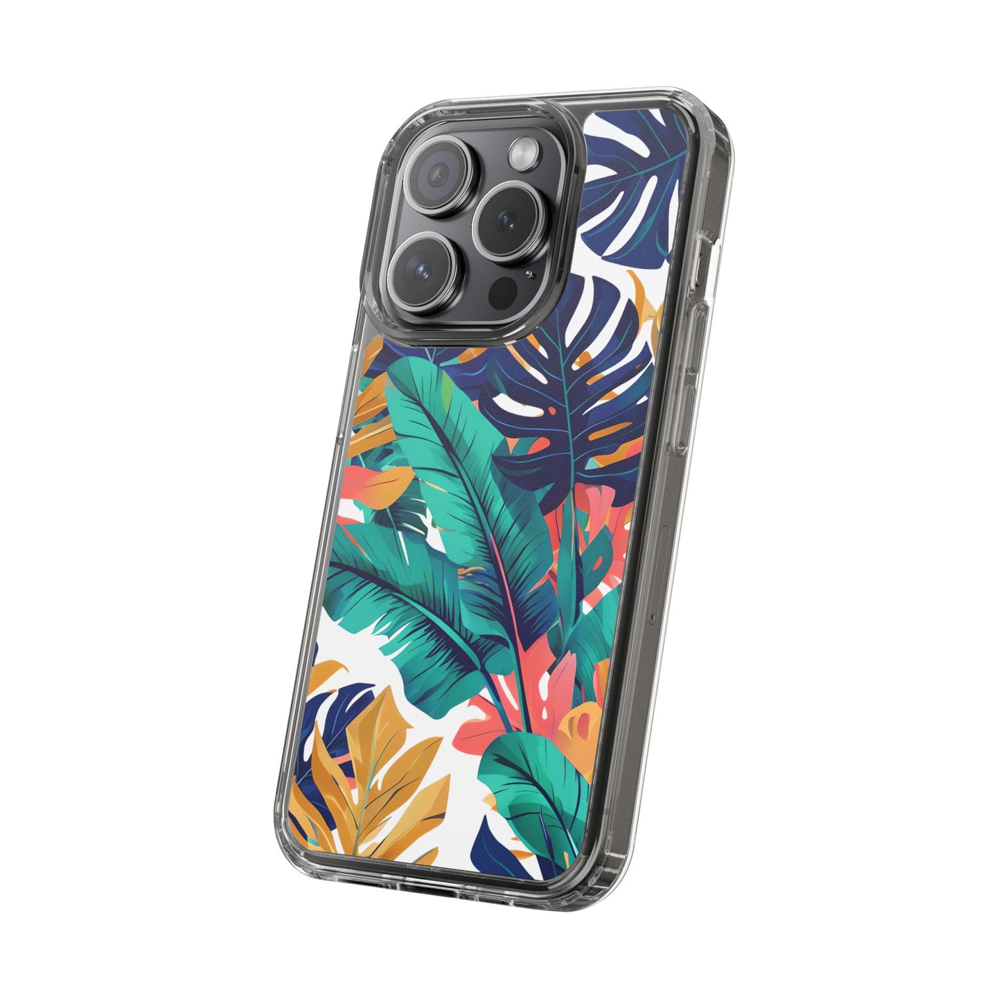 Tropical Leaf Clear Phone Case - Stylish & Protective for Nature Lovers